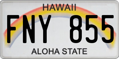 HI license plate FNY855