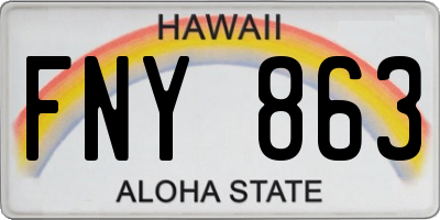 HI license plate FNY863