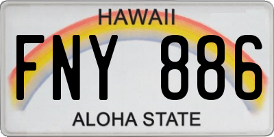 HI license plate FNY886