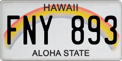 HI license plate FNY893
