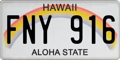 HI license plate FNY916