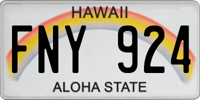 HI license plate FNY924