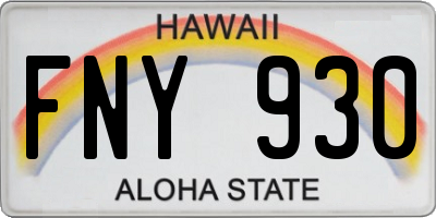 HI license plate FNY930