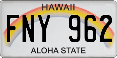 HI license plate FNY962