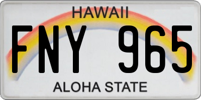 HI license plate FNY965