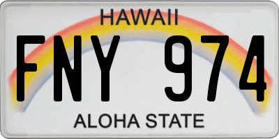 HI license plate FNY974