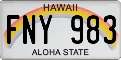HI license plate FNY983