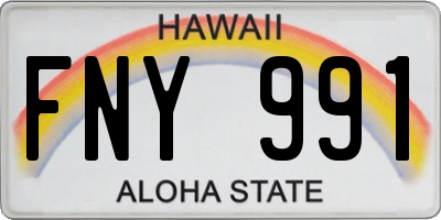 HI license plate FNY991