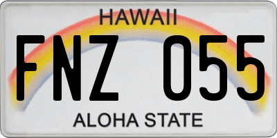 HI license plate FNZ055