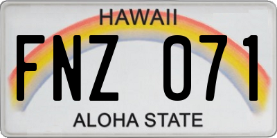 HI license plate FNZ071