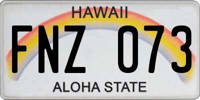 HI license plate FNZ073