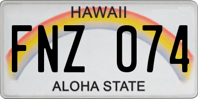 HI license plate FNZ074