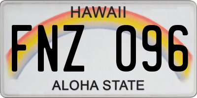 HI license plate FNZ096