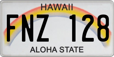 HI license plate FNZ128