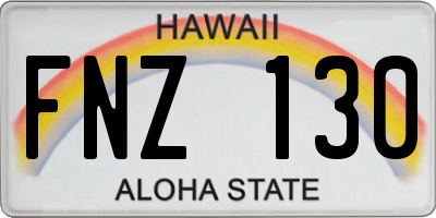 HI license plate FNZ130