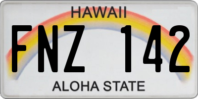 HI license plate FNZ142