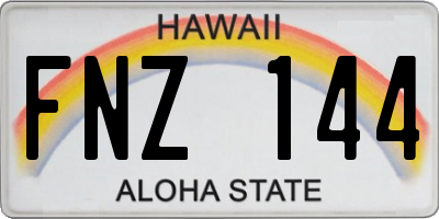HI license plate FNZ144