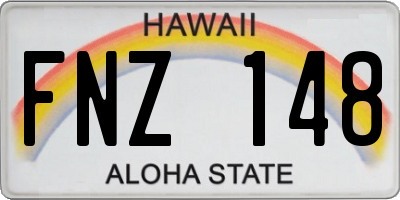 HI license plate FNZ148