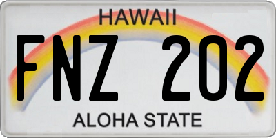 HI license plate FNZ202