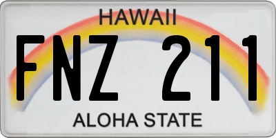 HI license plate FNZ211