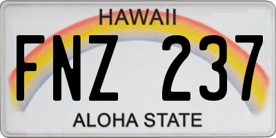 HI license plate FNZ237
