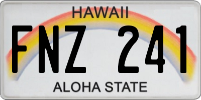 HI license plate FNZ241