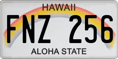 HI license plate FNZ256