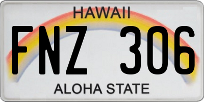 HI license plate FNZ306