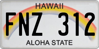 HI license plate FNZ312