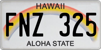 HI license plate FNZ325