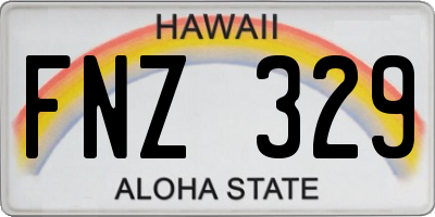 HI license plate FNZ329