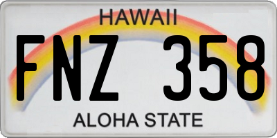 HI license plate FNZ358
