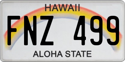 HI license plate FNZ499