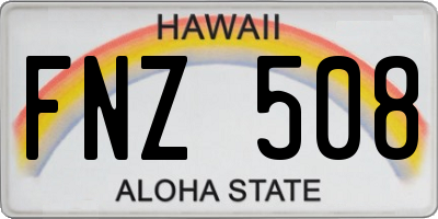 HI license plate FNZ508