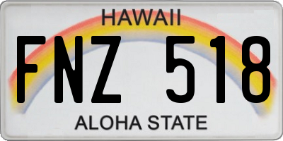 HI license plate FNZ518