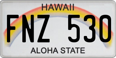 HI license plate FNZ530