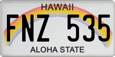 HI license plate FNZ535