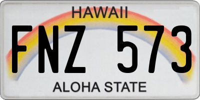 HI license plate FNZ573