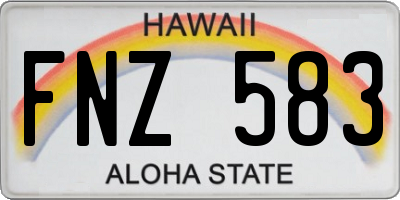 HI license plate FNZ583