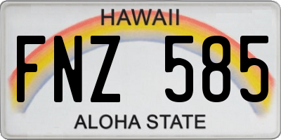 HI license plate FNZ585