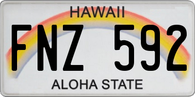 HI license plate FNZ592