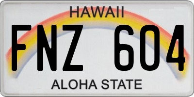 HI license plate FNZ604