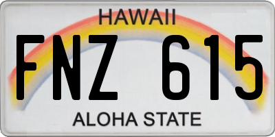 HI license plate FNZ615