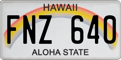 HI license plate FNZ640