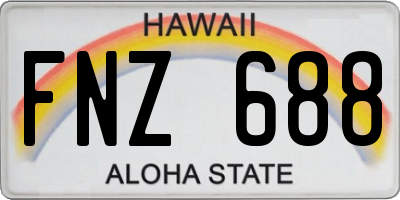 HI license plate FNZ688