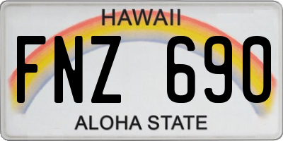 HI license plate FNZ690