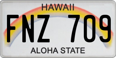 HI license plate FNZ709