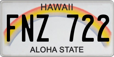 HI license plate FNZ722