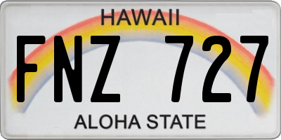 HI license plate FNZ727