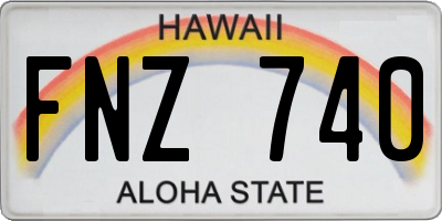 HI license plate FNZ740